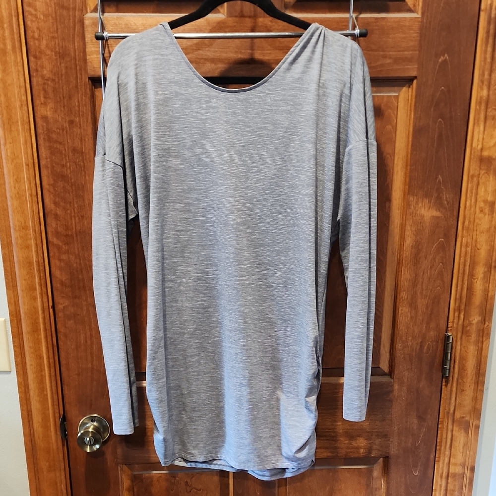 Gray Long Sleeve Tunic Top